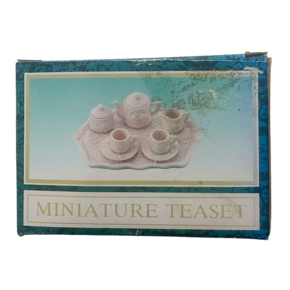 New World Bazaars Inc. Floral Fantasy Miniature Tea 8 Piece Set Beige - Picture 6 of 8